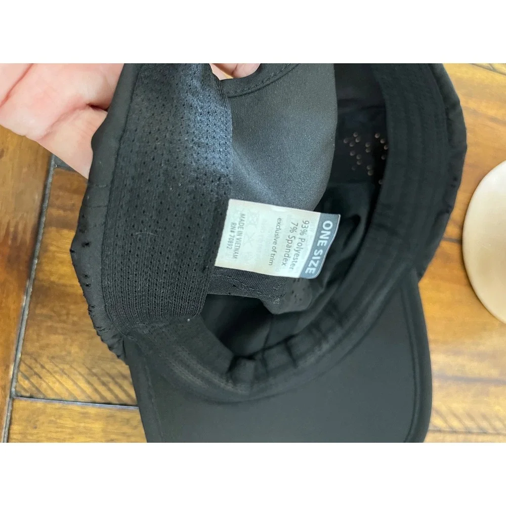 Athleta Baseball Cap Women One Size Black Excellent Perforated Performance Hat‎